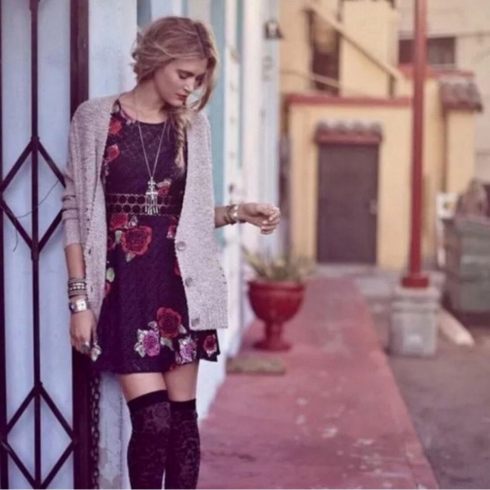 Free People Rose Daisy Chain Mini Dress